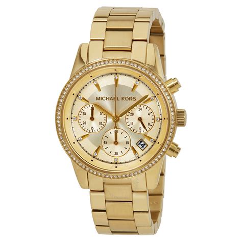 michael kors chronograph uhr gold mit steinchen|Michael Kors chronograph ladies watch.